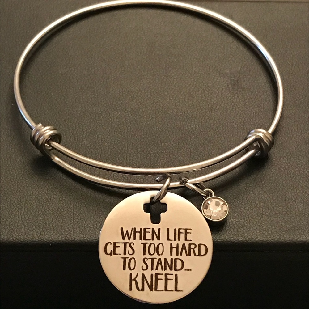 Motivational Charm Bangle Bracelet